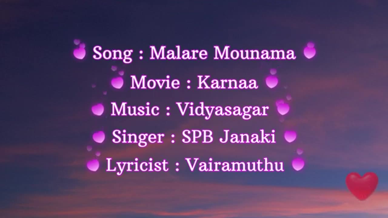 Malare Mounama Song Lyrics Karnaa Vidyasagar SPB-Janaki