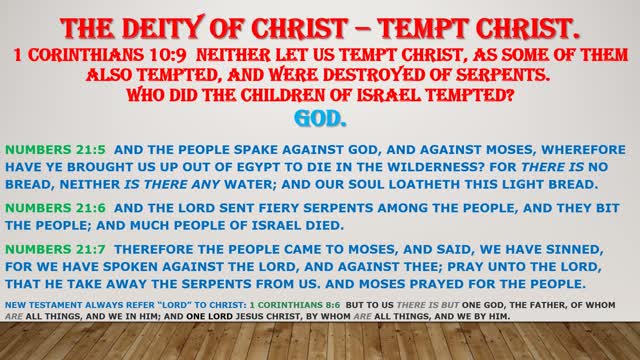 The Deity of Christ - Tempt Christ.