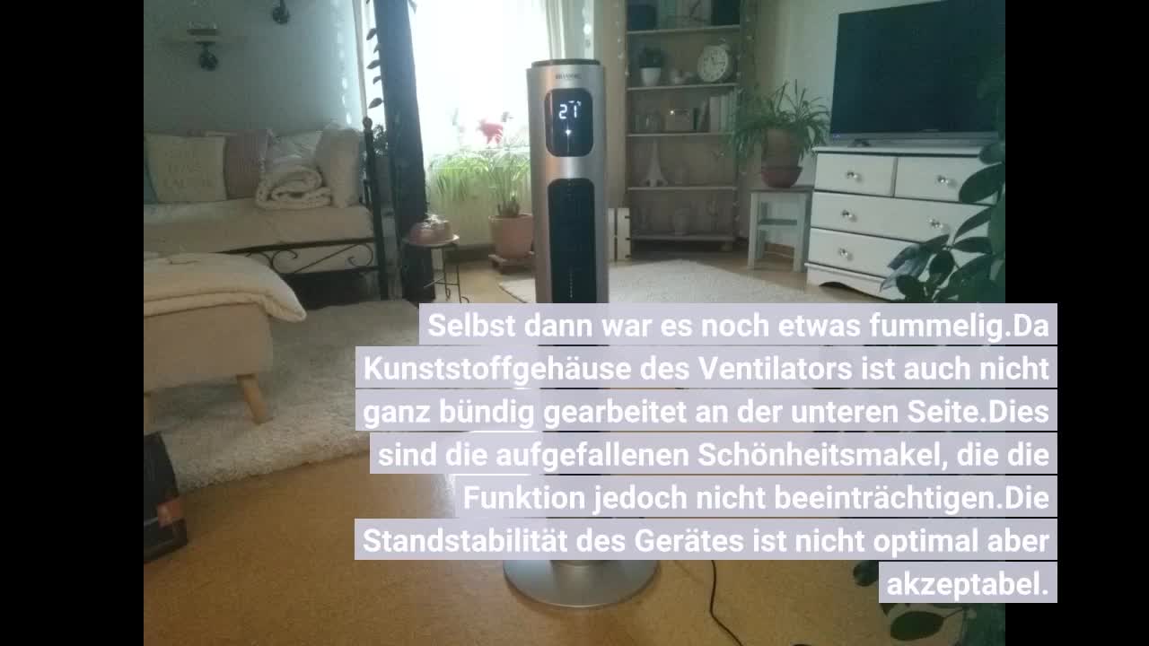 Brandson - turmventilator mit fernbedienung 96 cm - testsieger - mobiler lüfter leise