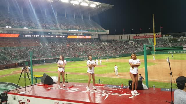 Korean Baseball Cheerleader Performance