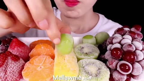 ASMR FROZEN FRUITS STRAWBERRY, GRAPE, KIWI, PINEAPPLE, BLACKBERRY etc