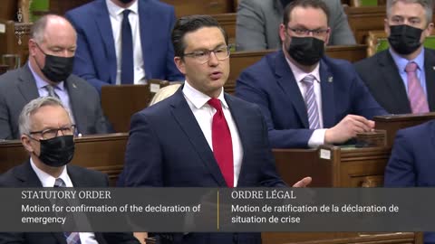 Pierre Poilievre tells the House of Commons to reject the Emergencies Act