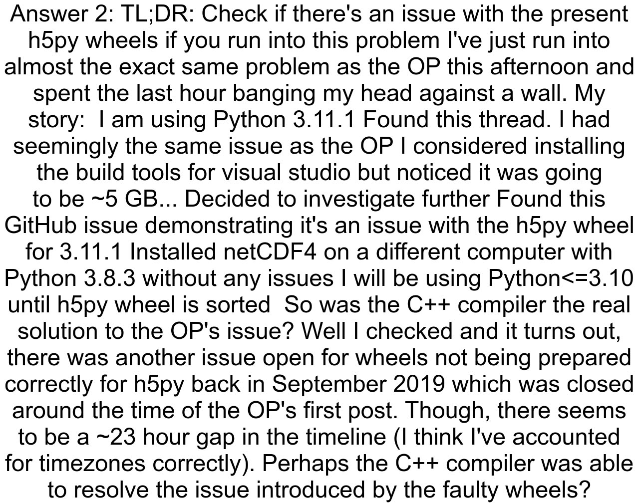 Cannot install netCDF4 by pip on windows