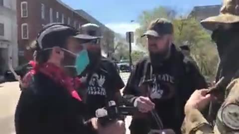 NEW HAMPSHIRE MILITIA CONFRONTED AT PROTEST, ACCUSES THEM OF RACISM.m