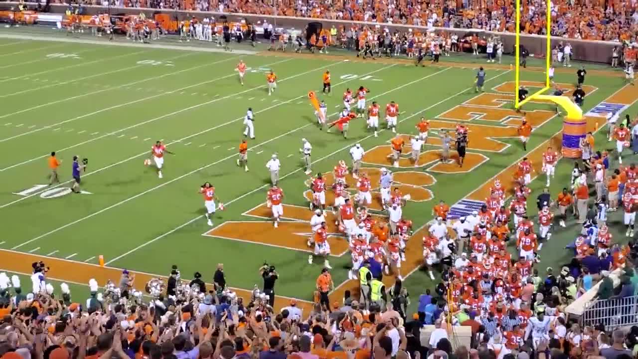 Filming of 'Safety' at Clemson Halftime