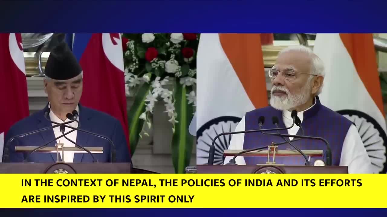 PM Modi's remarks at joint press meet with Nepal PM Deuba(With Subtitles)