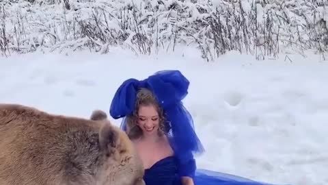 bear and girl