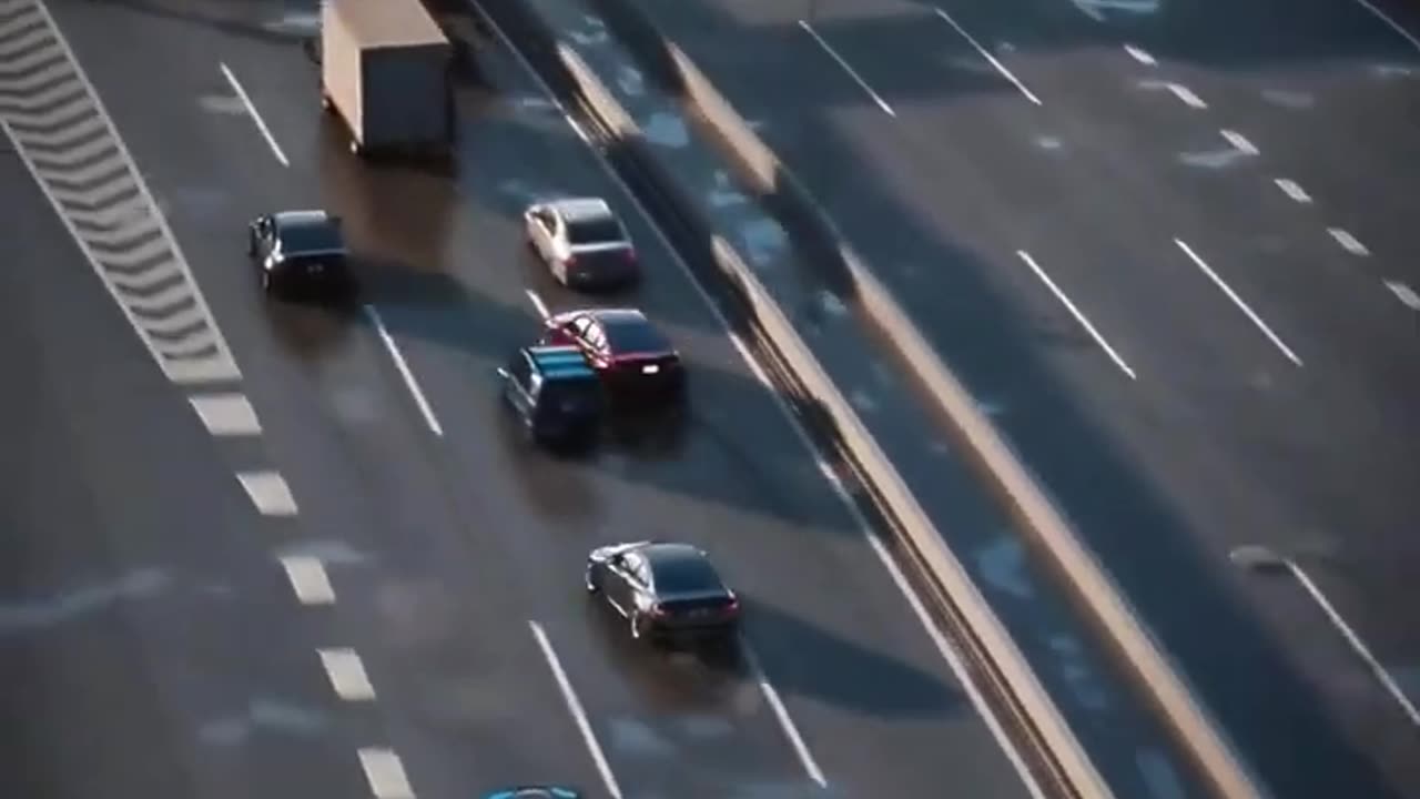 Cars Rolling/cutting on highway