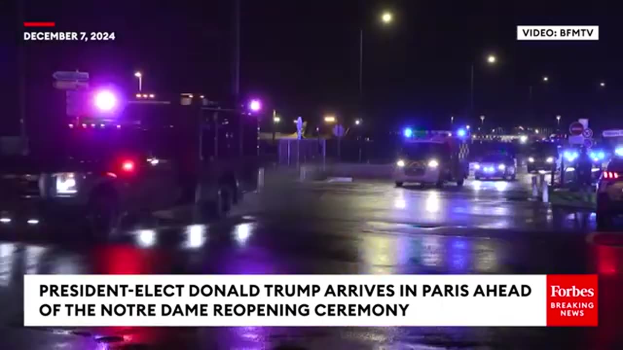 President-Elect Donald Trump Arrives In Paris To Attend The Notre Dame Reopening Ceremony