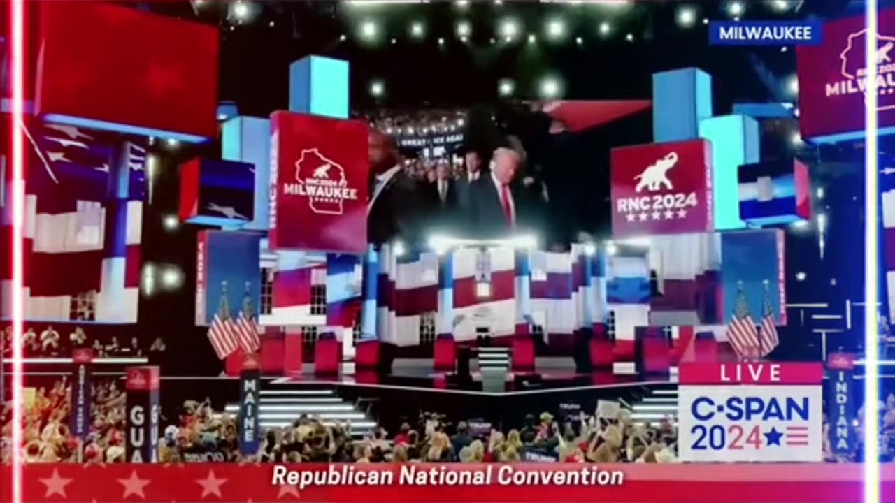 DONALD TRUMP ARRIVES AT RNC CONVENTION 2024