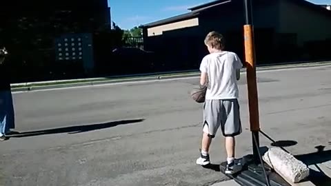 Grandma playing basketball