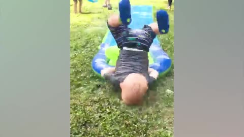 Funny Babies Playing Slide Fails