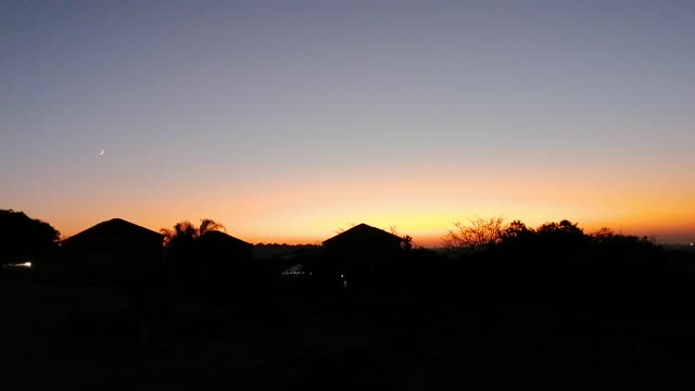 The moon at sunrise