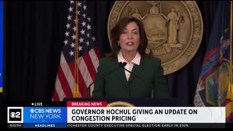 Hochul: I'm saving you 40% since the toll will be $9, not $15. (Current toll: $0)