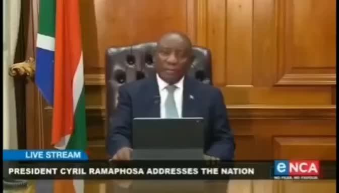 President of South Africa Cyril Ramaphosa = WE WILL NOT COMPLY