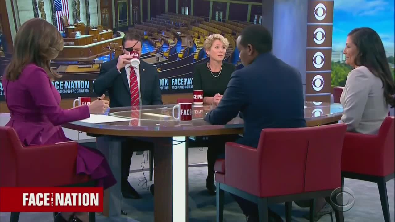 Dan Crenshaw chides CBS panel to choose words 'carefully' in discussing Trump