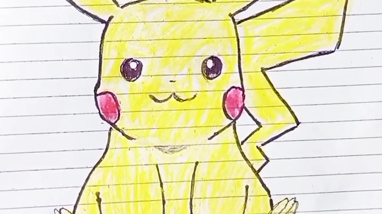 Draw pokemon using pens and crayons