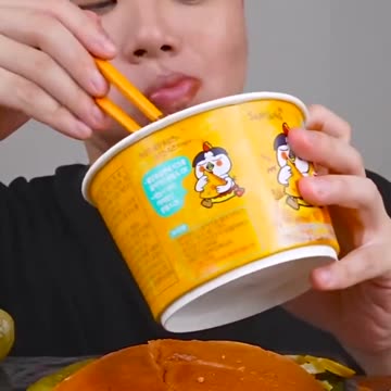 ASMR_MUKBANG_Cheese bueger_cheese stick_fire noodles _hotdog_eating
