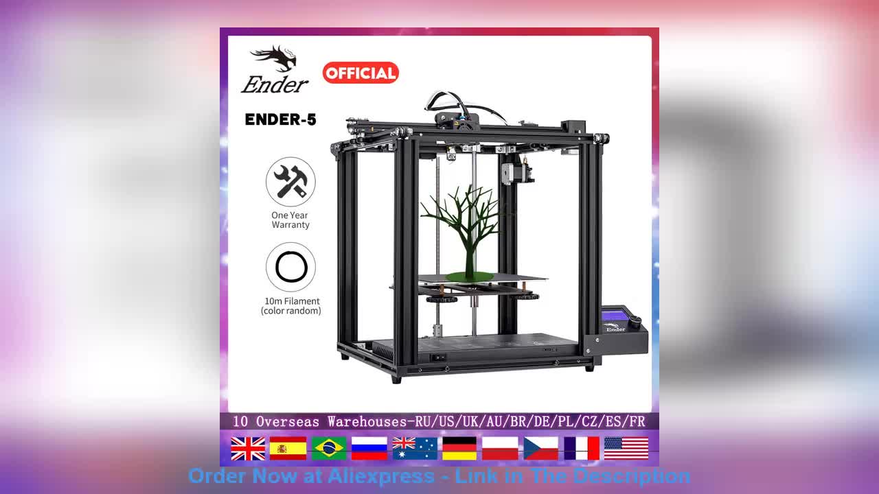 ☄️ Ender 5 FDM 3D Printer Dual Y-axis Motors Magnetic Build Plate Power Off Resume Easy Build CoreXY