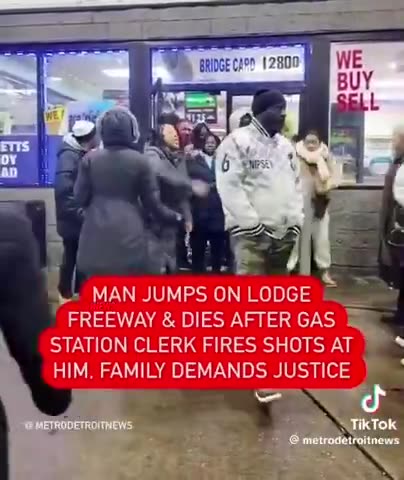 Blacks are mad at the gas station when a guy robbing the place gets killed on the Freeway.mp4