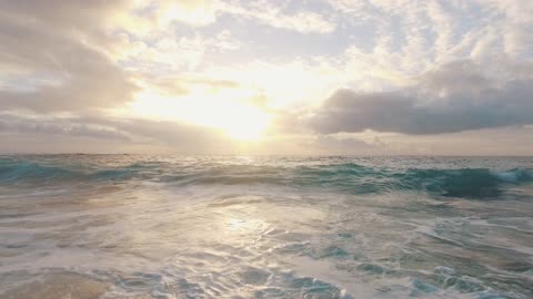 Sun rising view in sea