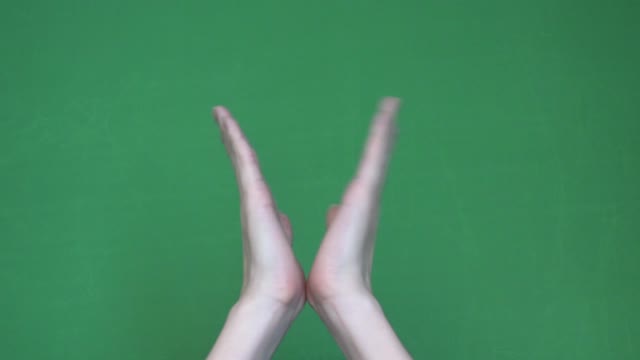 Clapping hands green chroma key