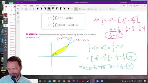 Calculus 2 - Section 8-3 - Example of finding a Centroid