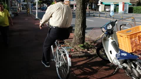 a bicycle-riding grandfather