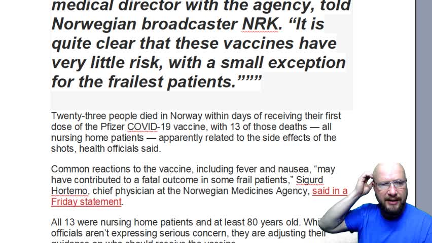 Thoughts on Current Affairs, Numerous deaths after receiving new vaccines.