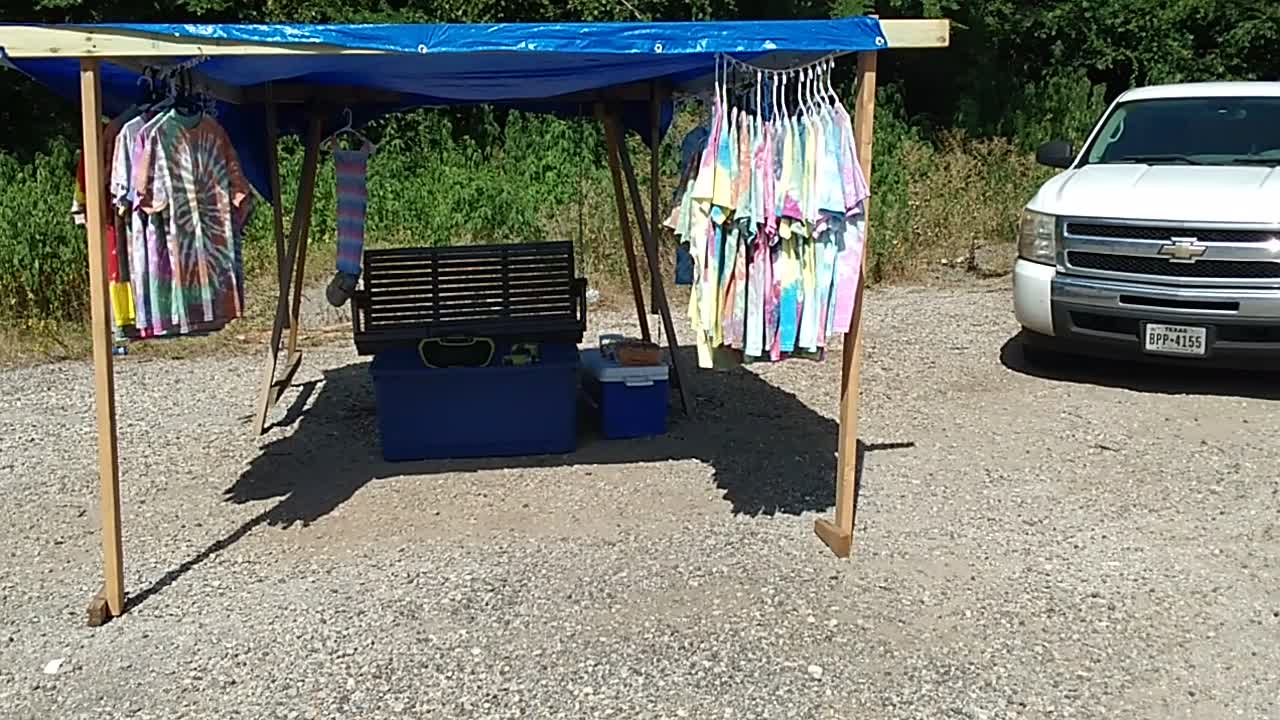 Tie dye T shirts and custom porch swing