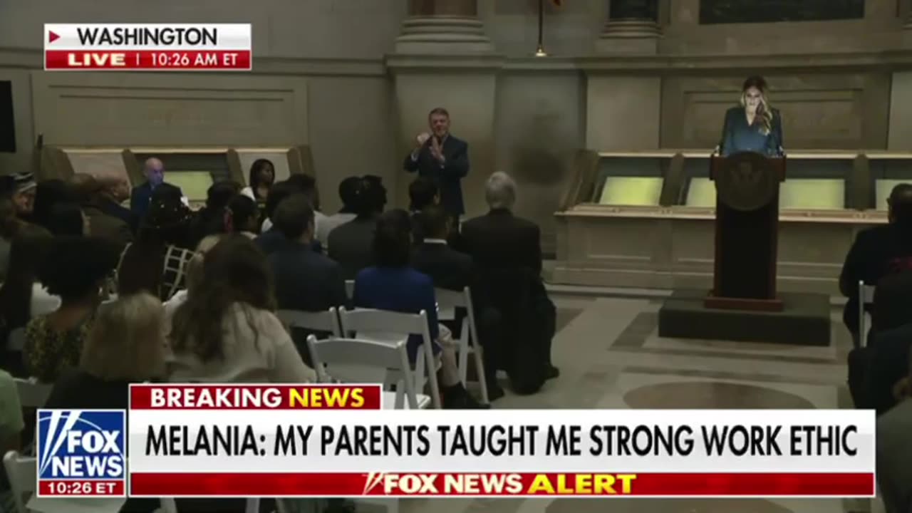 Melania Trump addresses new US citizens..