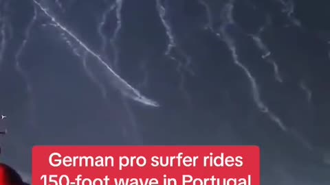 German Pro Surfer 🏄‍♀️ Rides 150 Foot 🦶 Wave 🌊 In Portugal 🇵🇹