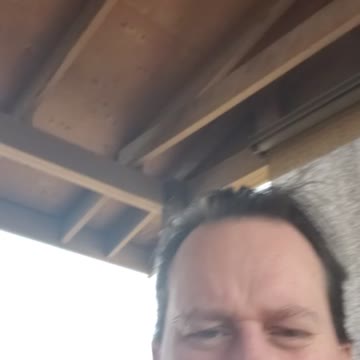 Young dog on my dad lap.