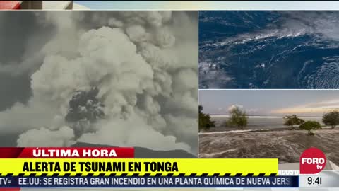 La erupción del volcán submarino de Tonga grabada desde el mar