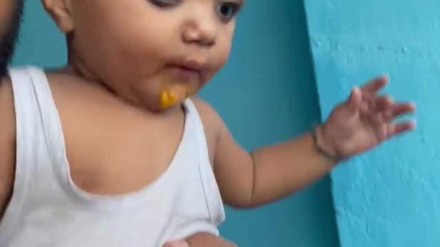 Cute baby drama ( funny video )while watching the road