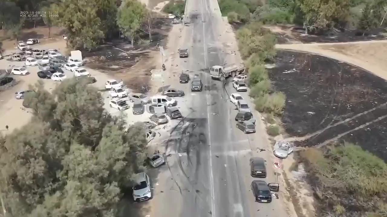 Drone footage shows aftermath of Tribe of Nova music festival attack