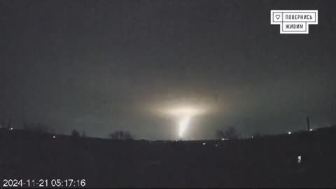 New video shows Russian ICBM strike against Dnipro this morning.