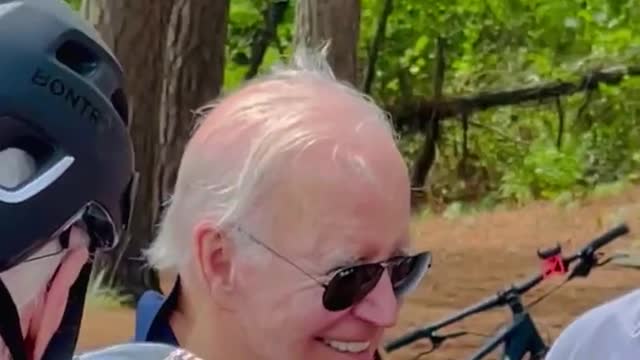 He Can’t Help Himself: Joe Biden Takes a Break From His Bike Ride to Sniff Little Girl’s Hair