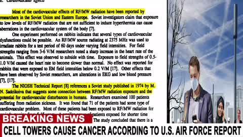 U.S. AIR FORCE ADMITS CELL TOWERS CAUSE CANCER