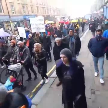 Glasgow, Scotland: Vaccine passport protests Dec. 18, 2021