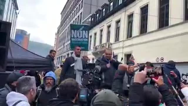 Europarlamentarul Cristian Terheș la Protestul de 100 de mii de oameni din Belgia