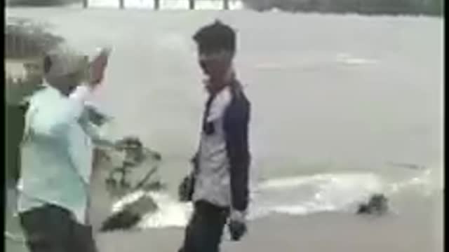 He is flood river crossing