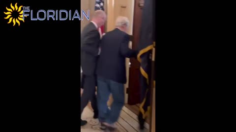 Mitch McConnell being led around. Stop electing old people & how do we oust them?