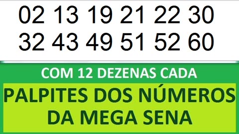 PALPITES DOS NÚMEROS DA MEGA SENA COM 12 DEZENAS py pz p0 p1 p2 p3 p4 p5 p6 p7 p8 p9