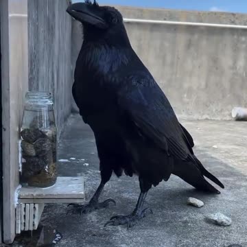 Causal understanding of water displacement by a crow