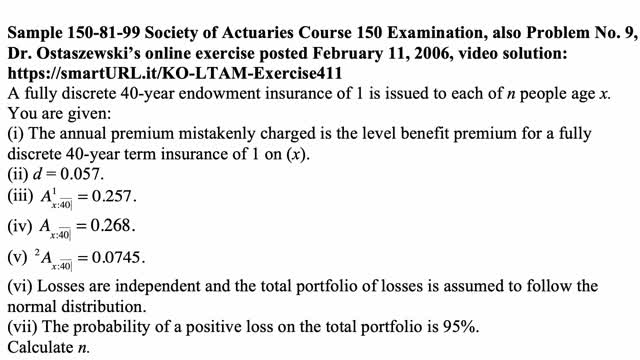 Exam LTAM exercise for September 14, 2021