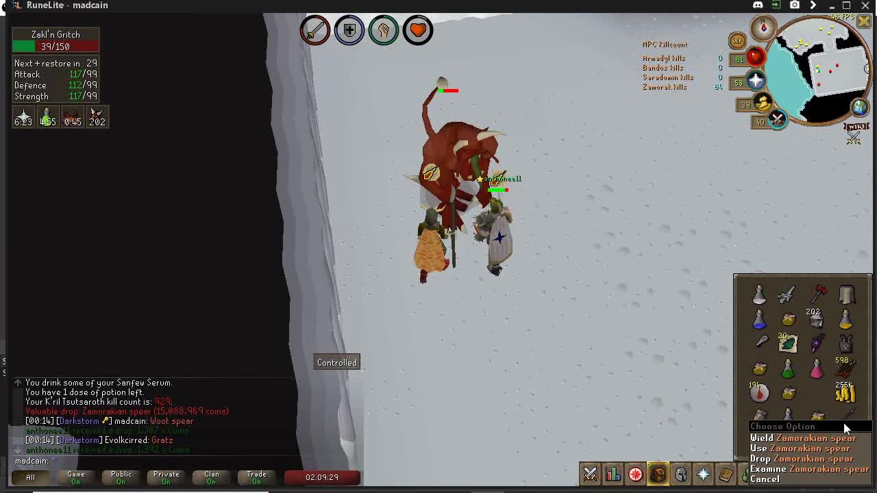 OSRS Spear Drop From Zammy