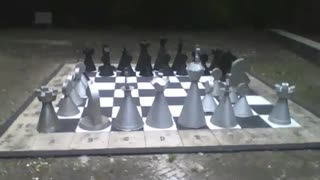 A large chess table in the science museum, filmed from the front [Nature & Animals]