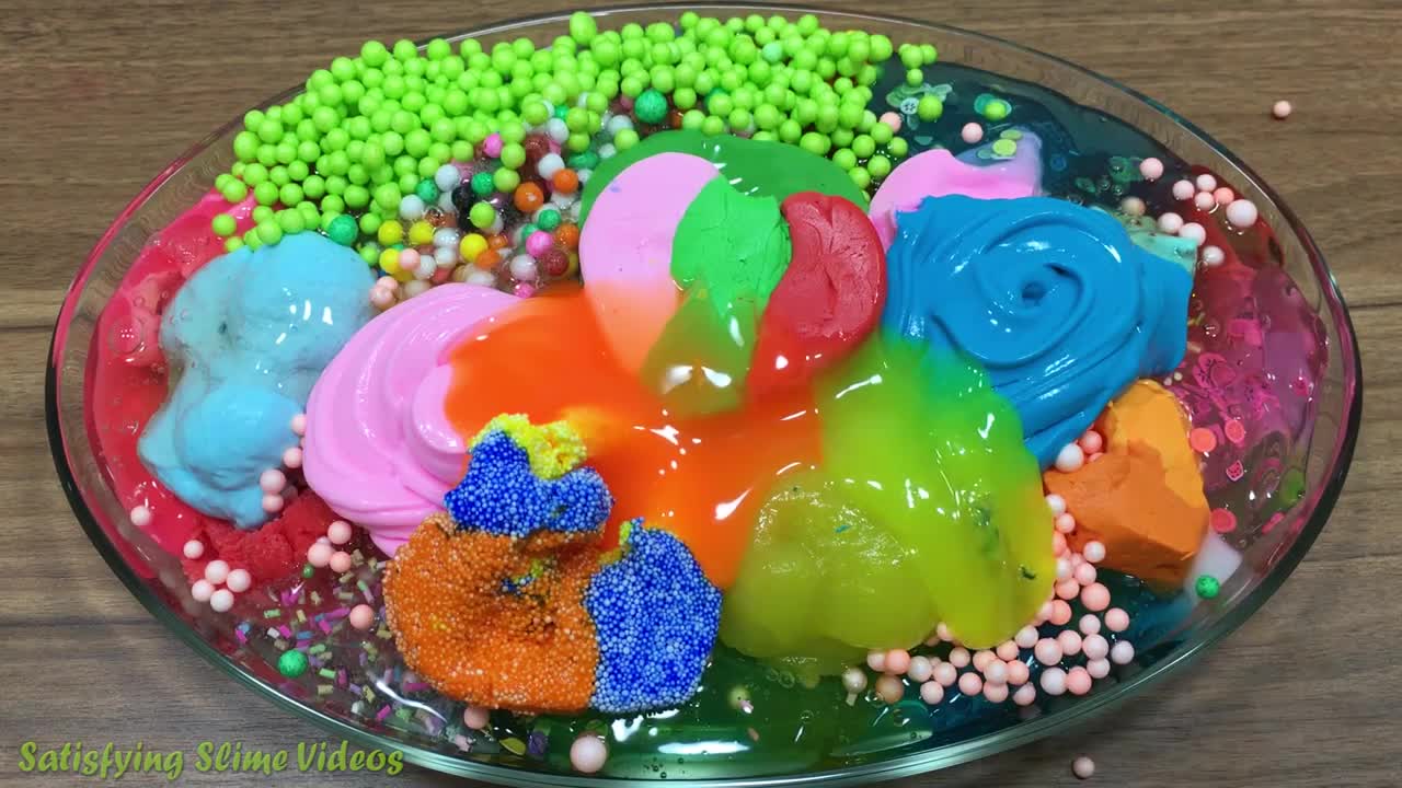 Mixing Random Things into Store Bought Slime ! Slimesmoothie Satisfying Slime Vi (4)