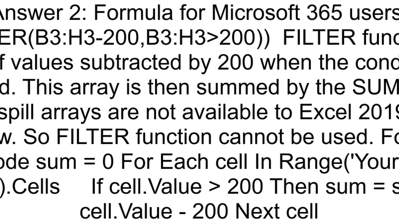 How do I get the SUM of MAXexceed value from a rowrange in excel